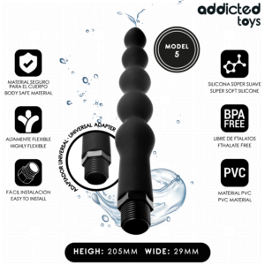 Doccetta anale Addicted Toys Modello 5 con adattatore universale per pulizia intima