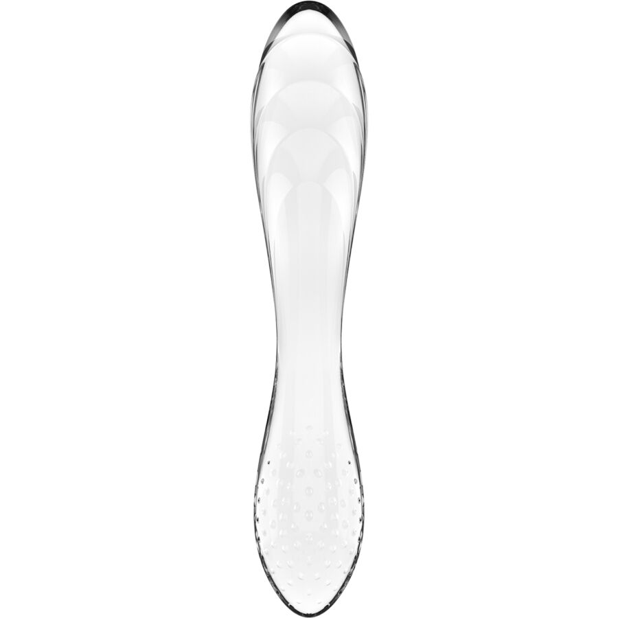 Satisfyer Dazzling Crystal - Dildo trasparente in vetro borosilicato con linee raffinate.