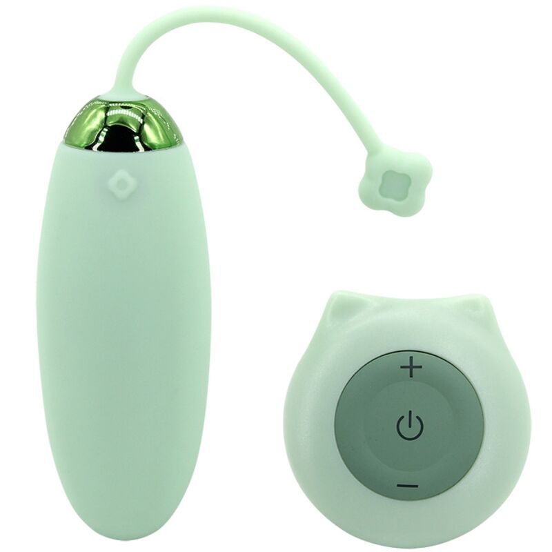 Kitty Fun Green – uovo vibrante con telecomando a forma di gatto