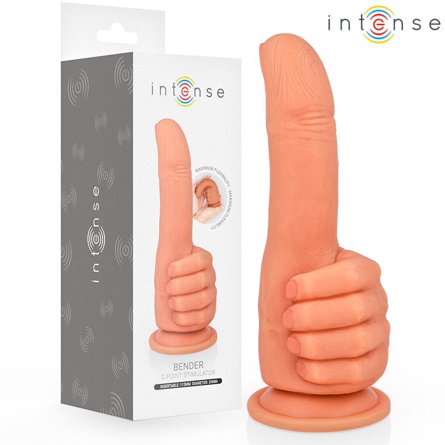 stimolatore punto g realistico a forma di mano Intense Bender in silicone flessibile con ventosa